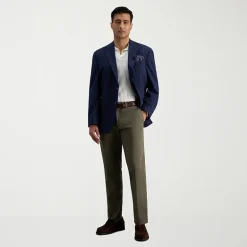 Haggar Iron Free Premium Khaki Mens Comfort Waistband Straight Fit Flat Front Pant