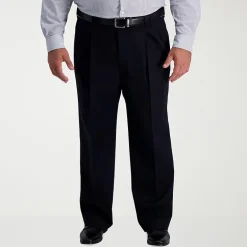 Haggar Iron Free Premium Khaki Mens Classic Fit Big and Tall Pleated Pant