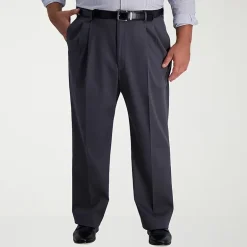 Haggar Iron Free Premium Khaki Mens Classic Fit Big and Tall Pleated Pant