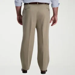 Haggar Iron Free Premium Khaki Mens Classic Fit Big and Tall Pleated Pant
