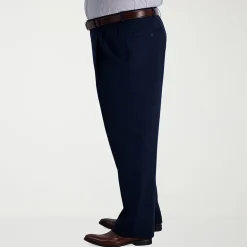 Haggar Iron Free Premium Khaki Mens Classic Fit Big and Tall Pleated Pant