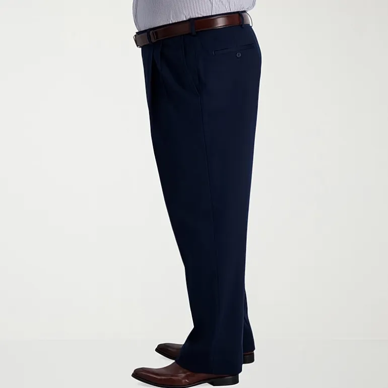 Haggar Iron Free Premium Khaki Mens Classic Fit Big and Tall Pleated Pant