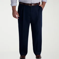 Haggar Iron Free Premium Khaki Mens Classic Fit Big and Tall Pleated Pant