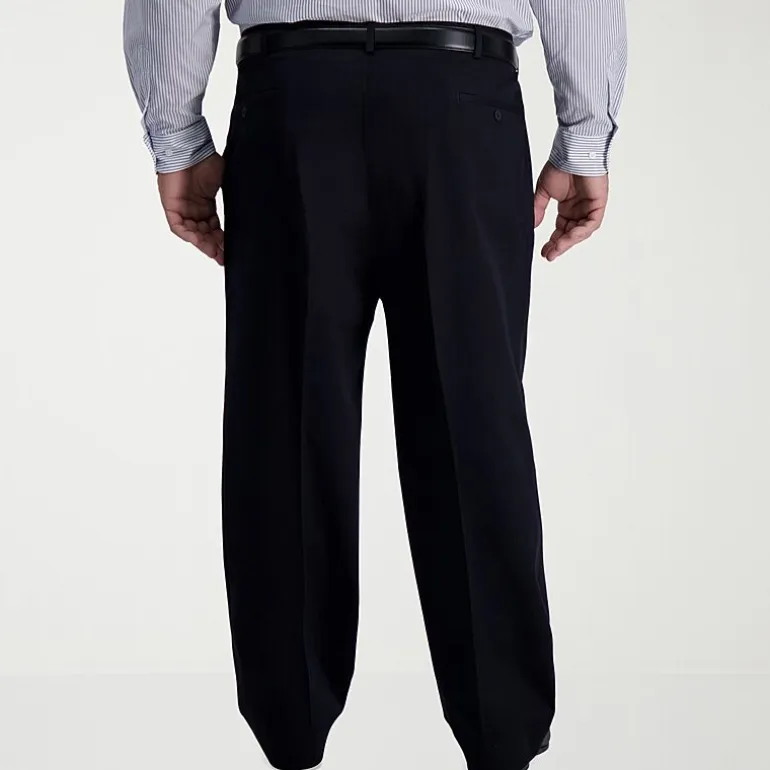 Haggar Iron Free Premium Khaki Mens Classic Fit Big and Tall Pleated Pant
