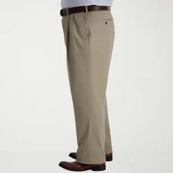 Haggar Iron Free Premium Khaki Mens Classic Fit Big and Tall Pleated Pant