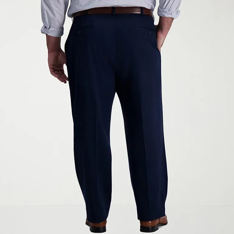 Haggar Iron Free Premium Khaki Mens Classic Fit Big and Tall Flat Front Pant