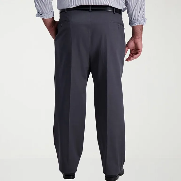 Haggar Iron Free Premium Khaki Mens Classic Fit Big and Tall Flat Front Pant