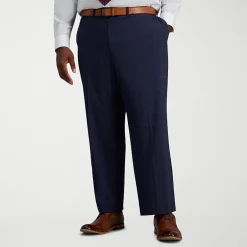Haggar J.M. Haggar Mens Big and Tall Regular Fit Plaid Flat Front Suit Pant