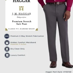 Haggar JMH Diamond Mens Stretch Fabric Classic Fit Suit Separates