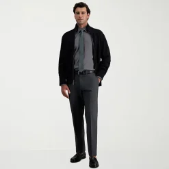 Haggar JMH Flannel Mens Straight Fit Dress Flat Front Pant