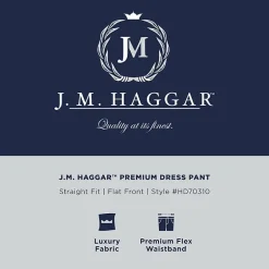 Haggar JMH Flannel Mens Straight Fit Dress Flat Front Pant