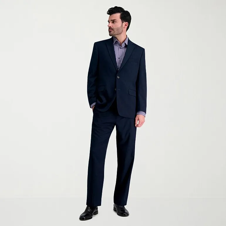 Haggar JMH Herringbone Mens Stretch Fabric Classic Fit Flat Front Suit Separates