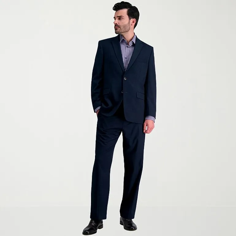 Haggar JMH Herringbone Mens Stretch Fabric Classic Fit Flat Front Suit Separates