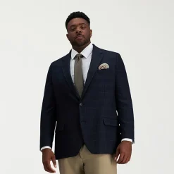 Haggar JMH J.M. Haggar Mens Big and Tall Plaid Regular Fit Sport Coat