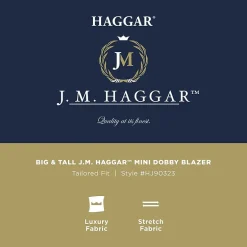 Haggar JMH Mens Big and Tall Geometric Stretch Fabric Classic Fit Sport Coat
