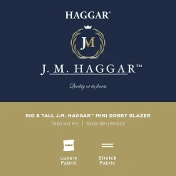 Haggar JMH Mens Big and Tall Geometric Stretch Fabric Classic Fit Sport Coat