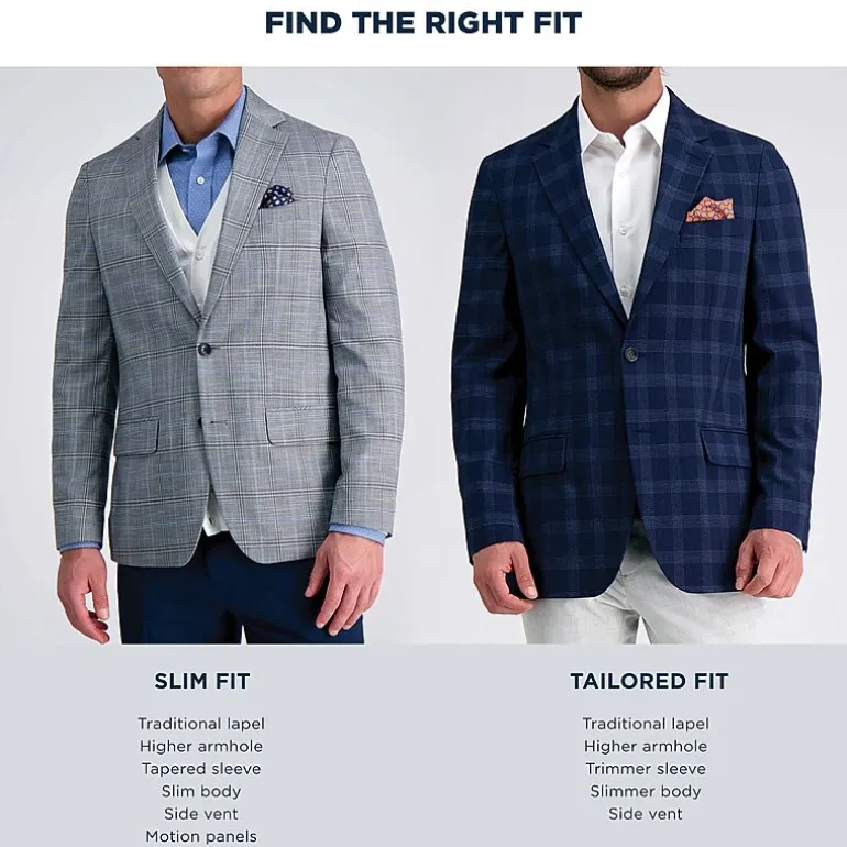 Haggar JMH Mens Big and Tall Geometric Stretch Fabric Classic Fit Sport Coat