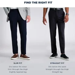Haggar JMH Mens Comfort Waistband Straight Fit Dress Flat Front Pant