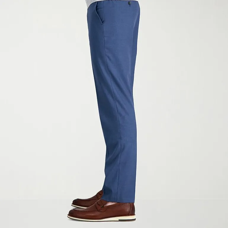 Haggar JMH Mens Comfort Waistband Straight Fit Dress Flat Front Pant