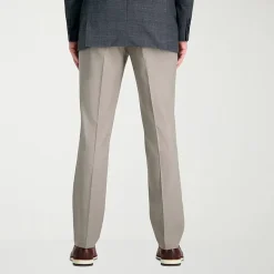 Haggar JMH Mens Comfort Waistband Straight Fit Dress Flat Front Pant