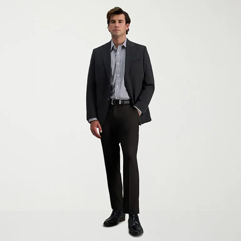 Haggar JMH Mens Comfort Waistband Straight Fit Dress Flat Front Pant