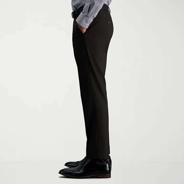 Haggar JMH Mens Comfort Waistband Straight Fit Dress Flat Front Pant