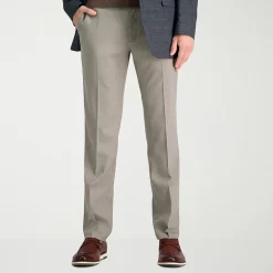 Haggar JMH Mens Comfort Waistband Straight Fit Dress Flat Front Pant