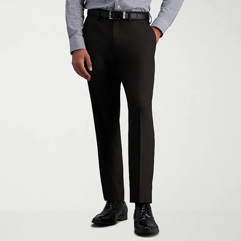 Haggar JMH Mens Comfort Waistband Straight Fit Dress Flat Front Pant
