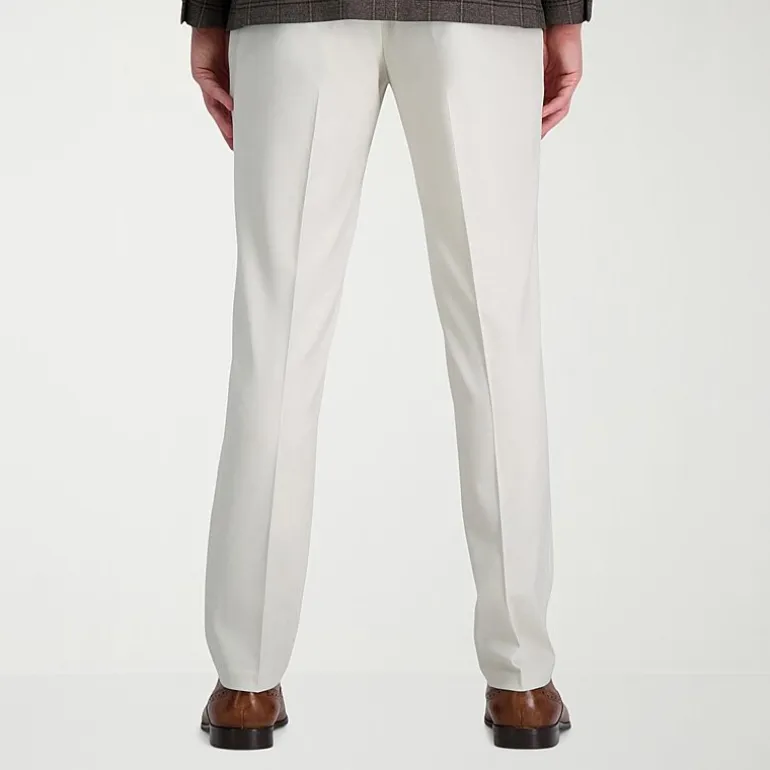 Haggar JMH Mens Comfort Waistband Straight Fit Dress Flat Front Pant