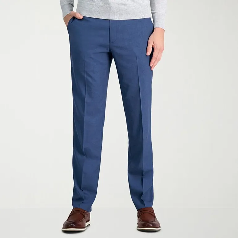 Haggar JMH Mens Comfort Waistband Straight Fit Dress Flat Front Pant