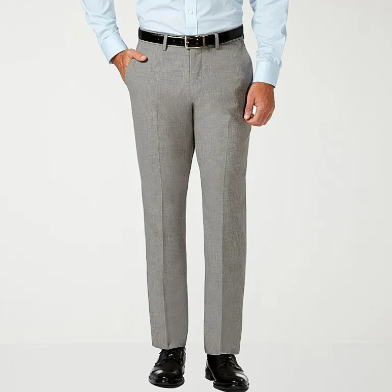 Haggar JMH Premium Stretch Mens Comfort Waistband Slim Fit Dress Flat Front Pant