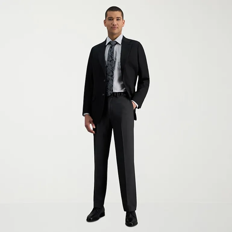 Haggar JMH Premium Stretch Mens Comfort Waistband Slim Fit Dress Flat Front Pant
