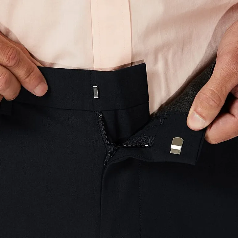 Haggar JMH Premium Stretch Mens Comfort Waistband Slim Fit Dress Flat Front Pant