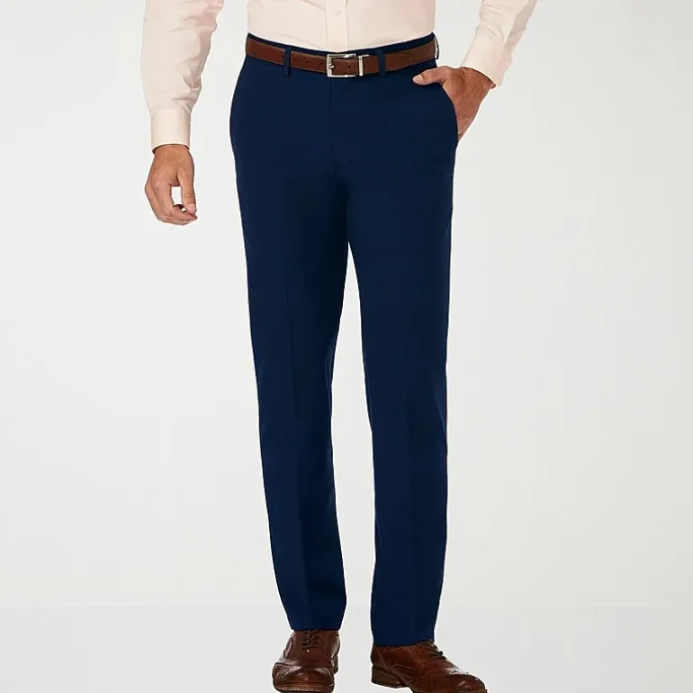 Haggar JMH Premium Stretch Mens Comfort Waistband Slim Fit Dress Flat Front Pant