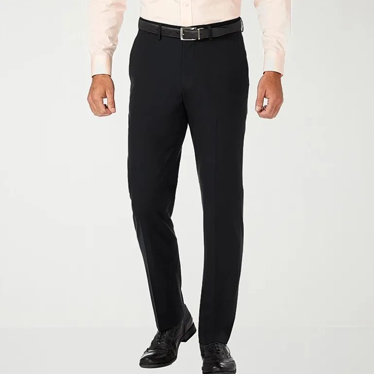 Haggar JMH Premium Stretch Mens Comfort Waistband Slim Fit Dress Flat Front Pant