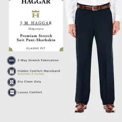 Haggar JMH Premium Stretch Mens Classic Fit Flat Front Suit Pant