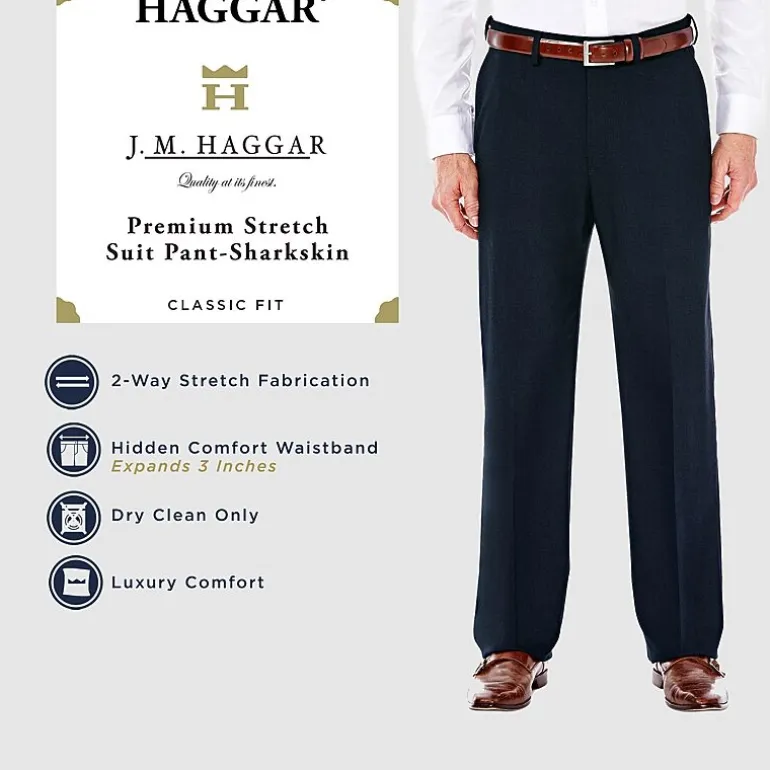 Haggar JMH Premium Stretch Mens Classic Fit Flat Front Suit Pant