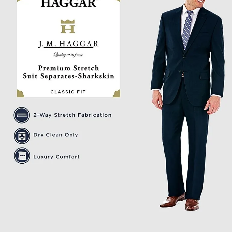 Haggar JMH Premium Stretch Mens Classic Fit Flat Front Suit Pant