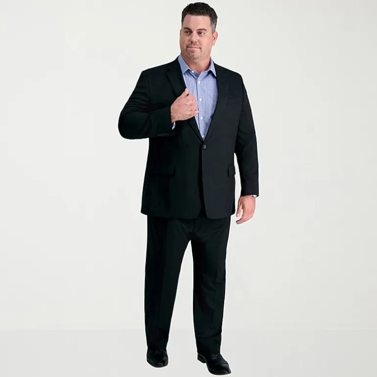 Haggar JMH Premium Stretch Sharkskin Mens Big Stretch Fabric Classic Fit Flat Front Suit Pant