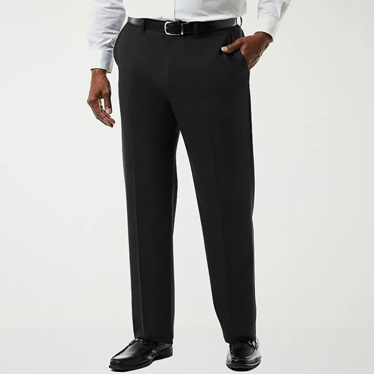 Haggar JMH Premium Stretch Sharkskin Mens Big Stretch Fabric Classic Fit Flat Front Suit Pant