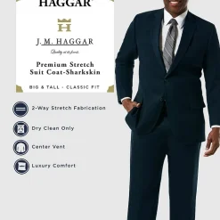 Haggar JMH Premium Stretch Sharkskin Mens Stretch Fabric Classic Fit Big and Tall Suit Jacket