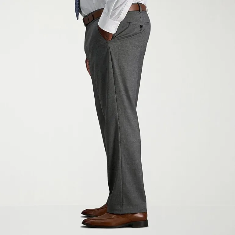 Haggar JMH Sharkskin Mens Classic Fit Big and Tall Dress Flat Front Pant