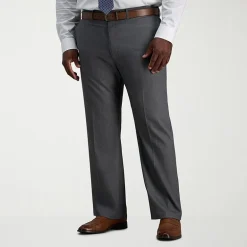 Haggar JMH Sharkskin Mens Classic Fit Big and Tall Dress Flat Front Pant