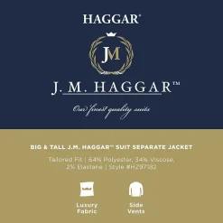 Haggar JMH Tailored Mens Stretch Fabric Modern Fit Big and Tall Suit Jacket