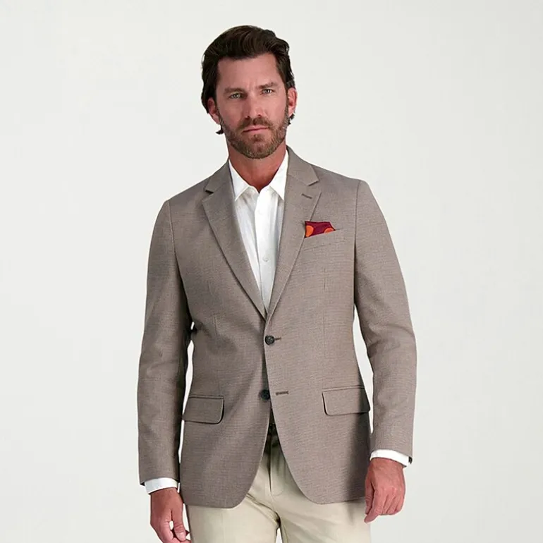 Haggar JMH Tailored Mini Dobby Mens Stretch Fabric Modern Fit Sport Coat