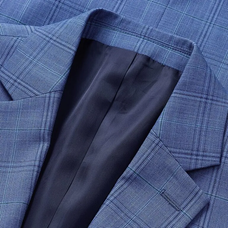 Haggar JMH Tailored Plaid Mens Windowpane Stretch Fabric Modern Fit Sport Coat