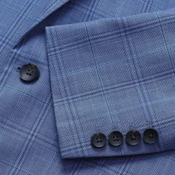 Haggar JMH Tailored Plaid Mens Windowpane Stretch Fabric Modern Fit Sport Coat