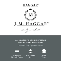 Haggar JMH Tailored Prince Of Wales Mens Plaid Modern Fit Sport Coat