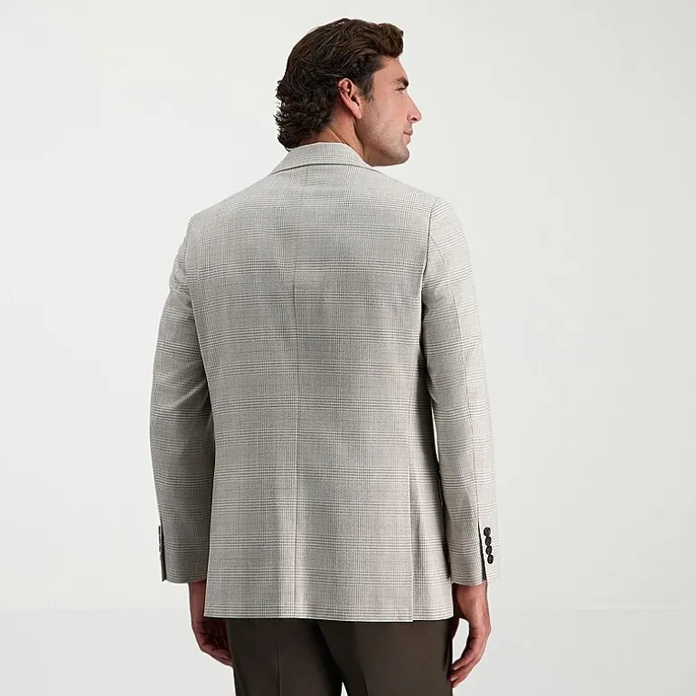 Haggar JMH Tailored Prince Of Wales Mens Plaid Modern Fit Sport Coat