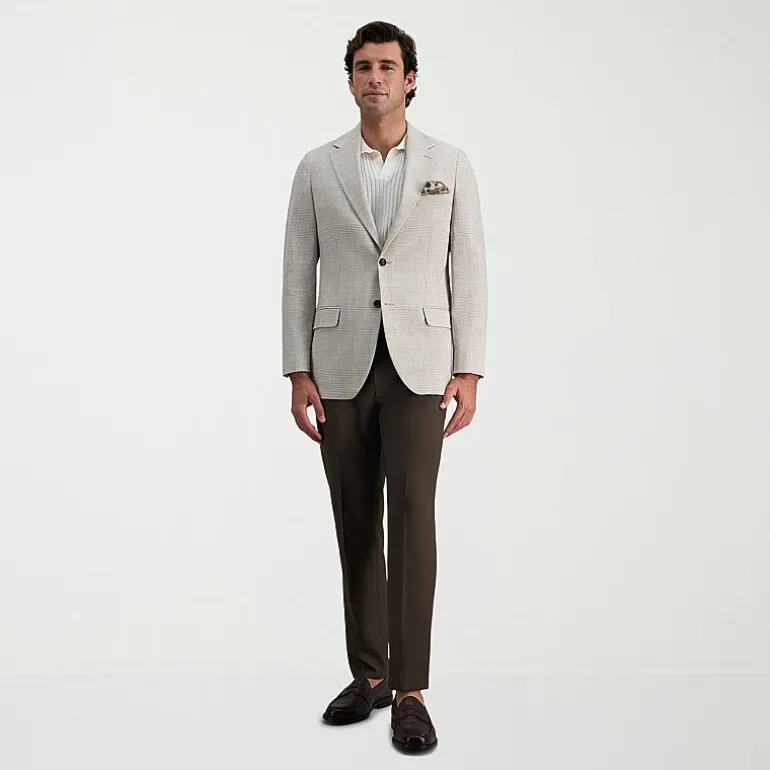 Haggar JMH Tailored Prince Of Wales Mens Plaid Modern Fit Sport Coat